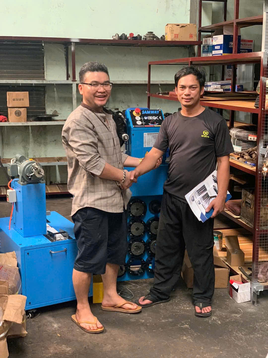 Bàn Giao Combo Máy Bấm Ống Thuỷ Lực Về Long An